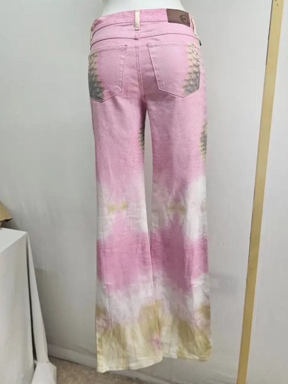 Just Cavalli Pink Glitter Flare Jeans with Pastel Accents - Picture 4 of 5